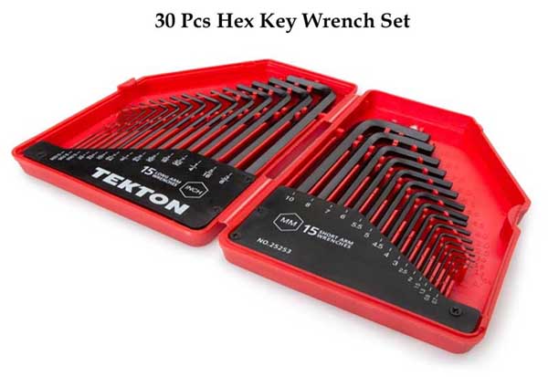 30 Pcs Hex Key Wrench Set